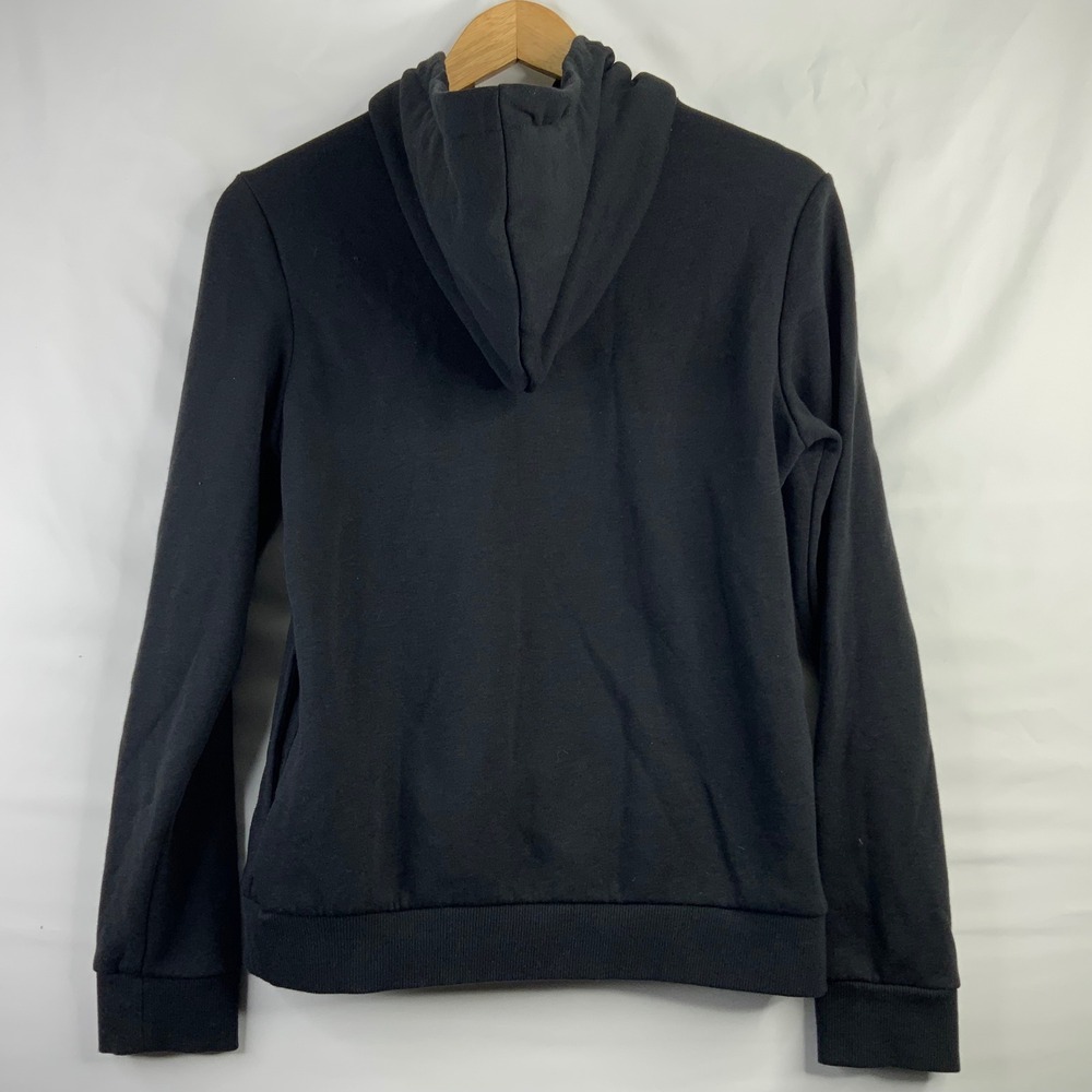 Adidas Essentials Big Logo Hoodie Mens Small Black Fleece Pullover Sweatshirt - Picture 3 of 7